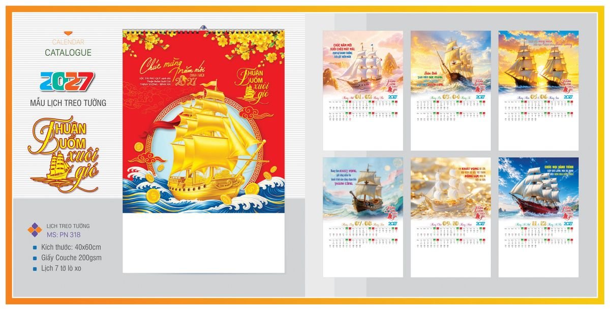 Lịch 7 Tờ Lò Xo TPNLX08 Quà Tặng Tri Ân Ngành Giáo Dục & Nhà Trường