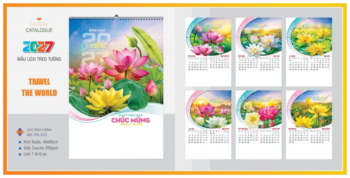 Lịch 7 Tờ Lò Xo TPNLX14 Quà Tặng Tri Ân Ngành Giáo Dục & Nhà Trường