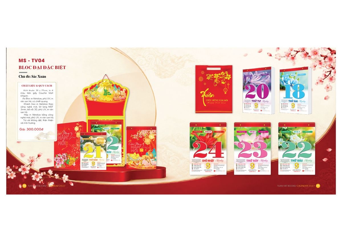 Lịch Bloc Cực Đại 2027 TV04 Quà Tặng Tri Ân Ngành Giáo Dục & Nhà Trường