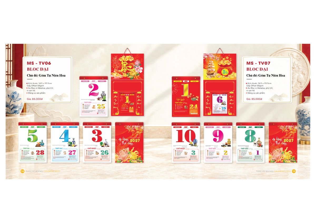 Lịch Bloc Cực Đại 2027 Tuấn Việt TV06 Quà Tặng Tri Ân Ngành Giáo Dục & Nhà Trường