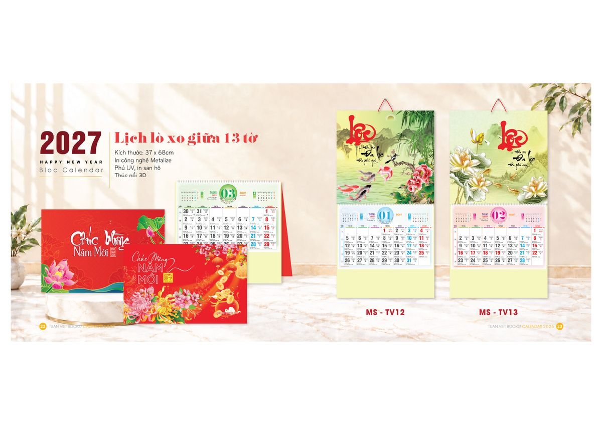 Lịch Bloc Cực Đại 2027 TV12 Quà Tặng Tri Ân Ngành Giáo Dục & Nhà Trường