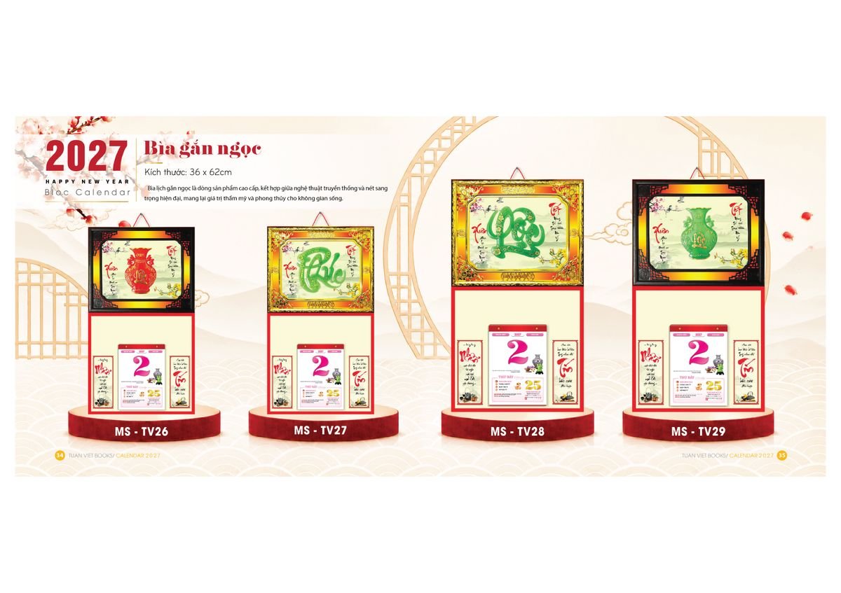 Lịch Bìa Treo Gắn Bloc 2027 TV18 Quà Tặng Tri Ân Ngành Giáo Dục & Nhà Trường