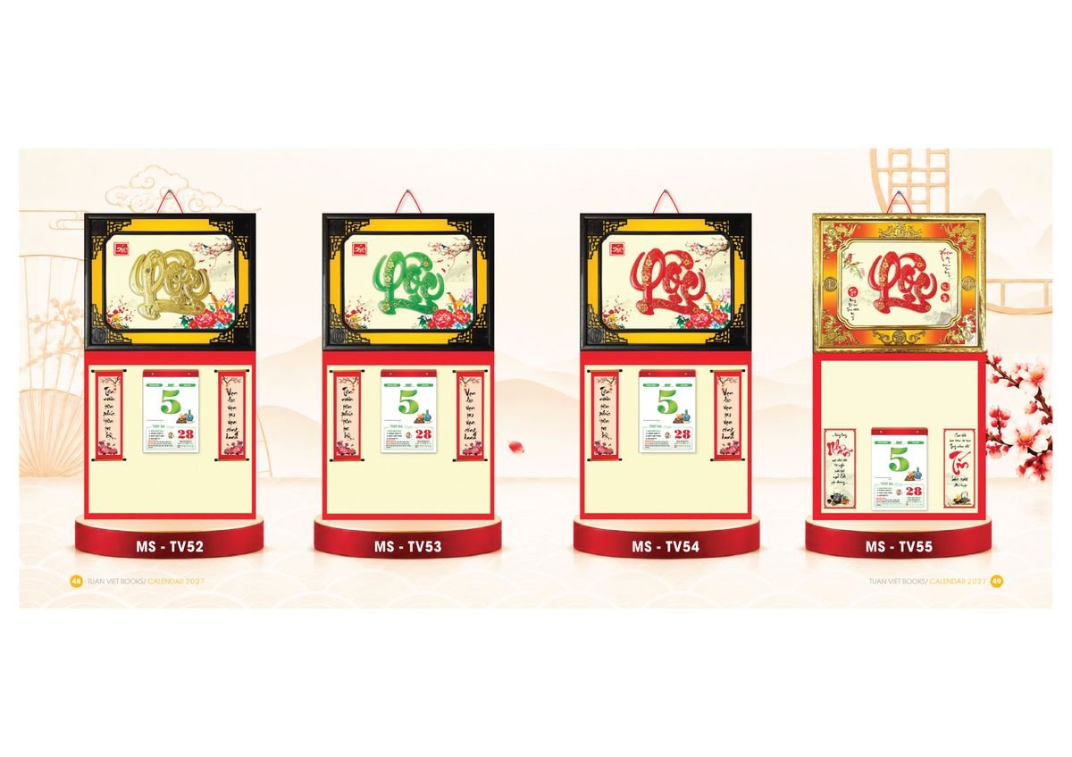 Lịch Bìa Treo Gắn Bloc 2027 TV25 Quà Tặng Tri Ân Ngành Giáo Dục & Nhà Trường