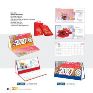 Lịch Bàn Chữ M (Có Note 52 Tuần) 2027 VL Mẫu VLLB09 (24 x 11cm) Quà Tặng Tri Ân Ngành Giáo Dục & Nhà Trường in logo doanh nghiệp quà tặng Tết tại Quà Tặng Giáo Dục VN